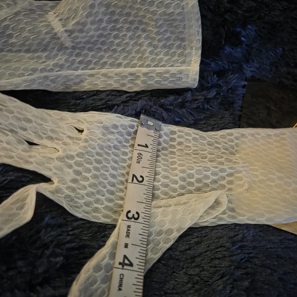 Vintage Sheer Lace Gloves Ivory Mesh Wrist Length Bridal Formal